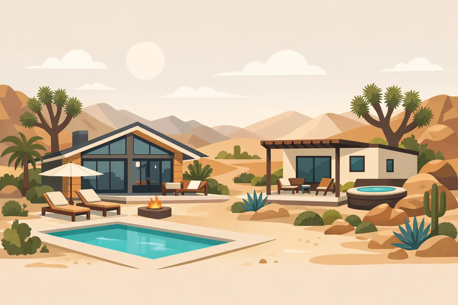 Two Neighboring Vacation Rentals in Joshua Tree